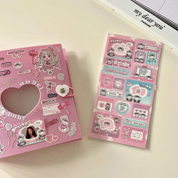 Korean ins Cute Punk Rock Bunny Stickers Hand Account Idol Card DIY Material Decorative Sticker Personalized Kawaii Stationery (Online Order Only)