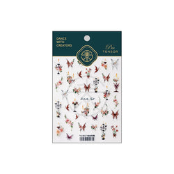 Charming Butterfly Candle Holder Candlestick Chic Rose Flower Romantic Self Adhesive Nail Art Stickers Rhinestone Manicure Decal (ONLINE ORDER ONLY)