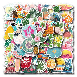 Tropical Flower Cartoon Stickers for Fridge, Laptop, Luggage, Skateboard (ONLINE ORDER ONLY)