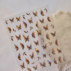 Dreamy Charming Shiny Beautiful Black White Butterfly Flower Love Heart Bowknot 5D Self Adhesive Nail Art Sticker Manicure Decal (ONLINE ORDER ONLY)