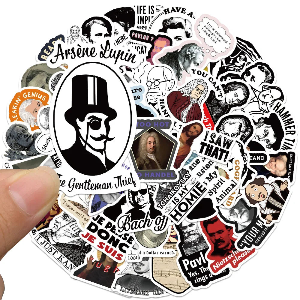 50pcs Funny Cartoon Meme Famous Person Celebrity Stickers For Luggage Laptop Guitar Phone Diary Waterproof Graffiti Vinyl Decals (Online Order Only)