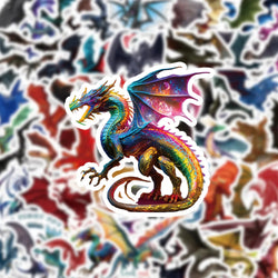 10/30/60PCS Ferocity Dragon Cartoon Stickers Cool Graffiti Decals DIY Laptop Guitar Bike Skateboard Fridge Waterproof Artwork (ONLINE ORDER ONLY)