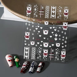 5D Embossed Gingerbread Man Nail Art Sticker Cute Christmas Winter Santa Claus Snowflake Elk Engraved Slider Manicure Decoration (ONLINE ORDER ONLY)