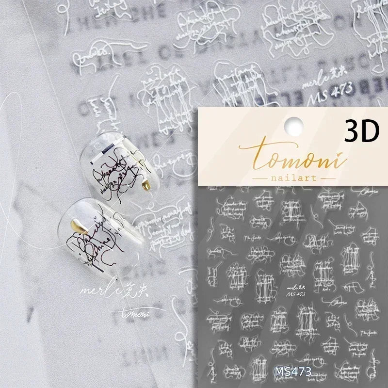 Gradient Halo Dyeing Dark Red Rose Flower Rhinestone Lace Bow Heart 3D Self Adhesive Nail Art Decoration Sticker Manicure Decals (ONLINE ORDER ONLY)
