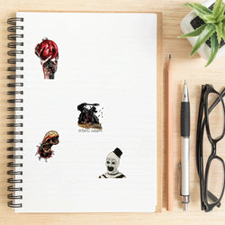 10/30/50/100PCS Mixed Horror Movie Thriller Character Stickers Graffiti Skateboard Phone Guitar Suitcase Bumper Decals Kids Toy (Online Order Only)