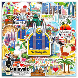 50Pcs City Series Cartoon Waterproof Vinyl Stickers for Skateboard Snowboard (Online Order Only)