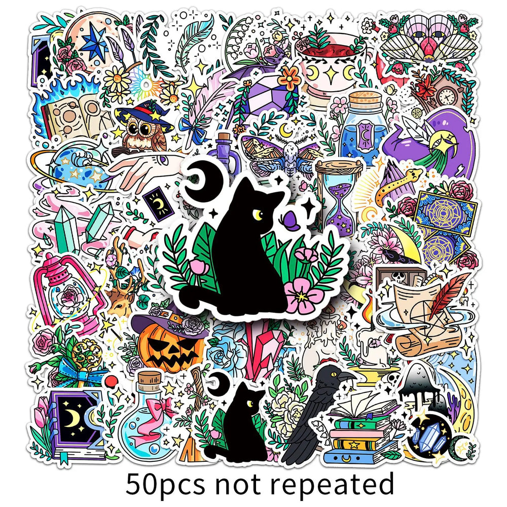 Magic Witch Crystal Stickers: Phone, Laptop, Luggage, Skateboard Decals, Fun for Kids (Online Order Only)