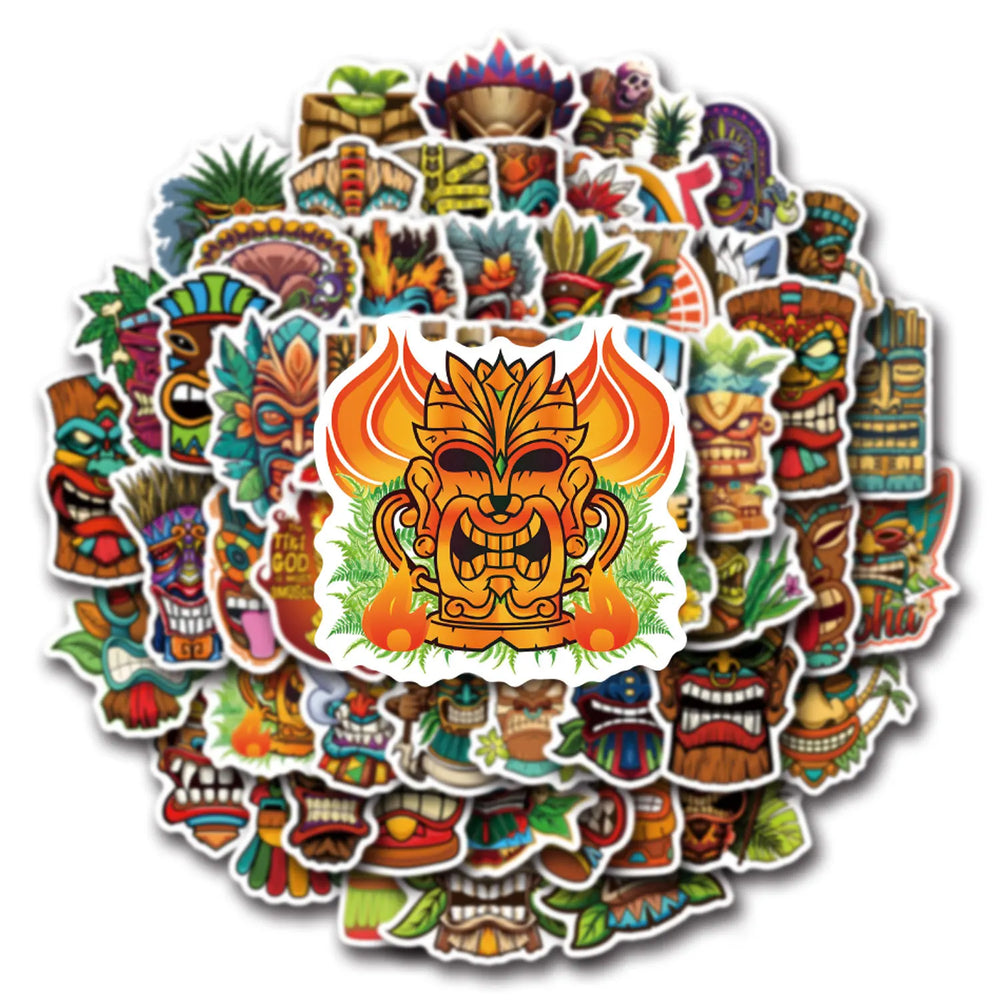 Stone Tiki Statue Stickers for Phone Laptop Luggage Skateboard Decals 10/30/50PCS (Online Order Only)