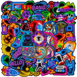10/30/50/100pcs Funny Cool Neon Graffiti Stickers Aesthetic Cartoon Decals Motorcycle Laptop Suitcase Waterproof Sticker Kid Toy (ONLINE ORDER ONLY)