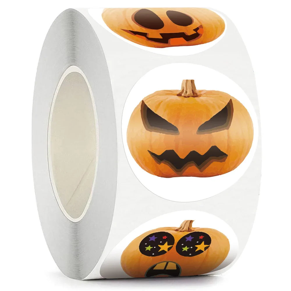 100-500pcs 6 Designs Cartoon Halloween Thank You Stickers Seal Labels For Package Decoration Party Cute Stationery Sticker (ONLINE ORDER ONLY)