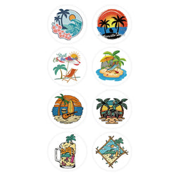 100-500pcs Summer Stickers Round Gift Seal Label Sticker Diary Stationery Stickers For Wedding Party Decor Handmade Sticker (Online Order Only)