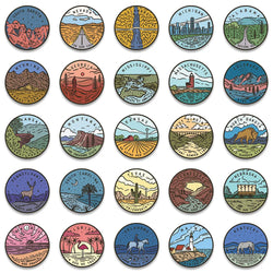 10/50Pcs Famous Scenery 50 states Stickers DIY Toys Stationery Case Skateboard Laptop Guitar Pegatinas Decals Stickers (ONLINE ORDER ONLY)