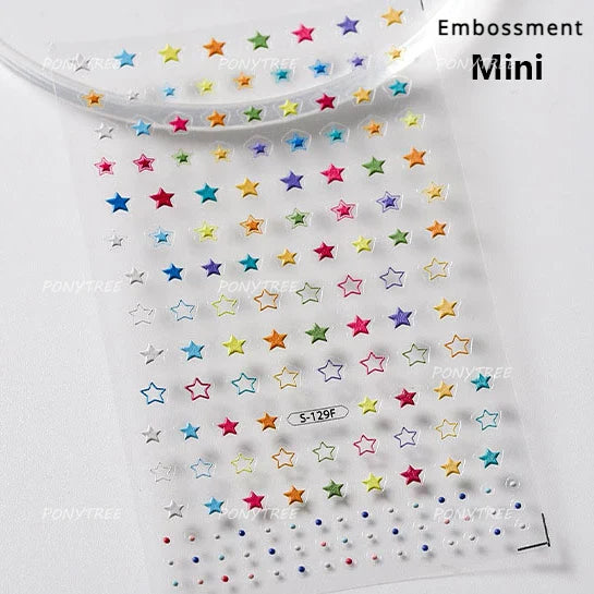 Punk Pink Leopard Print Love Heart Stars Bowknot Cool Girl 5D Self Adhesive Nail Art Stickers Ribbon Manicure Decals Wholesale (ONLINE ORDER ONLY)