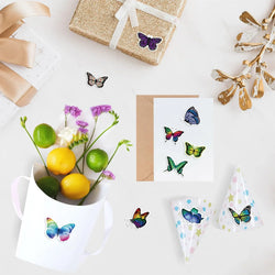 500PCS/ 1 Roll Colorful Butterfly Flower Shaped Sticker Decoration Gift Box Sticker Label Stationery Sticker (Online Order Only)