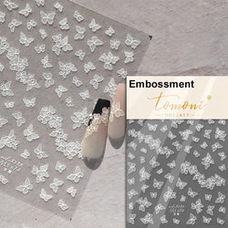 Dreamy Charming Shiny Beautiful Black White Butterfly Flower Love Heart Bowknot 5D Self Adhesive Nail Art Sticker Manicure Decal (ONLINE ORDER ONLY)