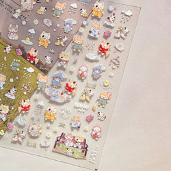 Cute Little Cat Colourful Flower Bowknot Umbrella Rain Boot Paintings Paper Boat Daisy Duckling Nail Art Sticker Manicure Decals (ONLINE ORDER ONLY)