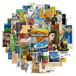 10/50Pcs Oil Painting Style Art Pattern Artist Van Gogh Stickers for Laptop Phone Guitar Suitcase Notebooks Motorcycle Sticker (Online Order Only)