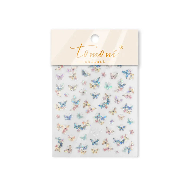 Colourful Butterfly Insect Animals Charming Jelly Special Workmanship 5D Soft Relief Adhesive Nail Art Stickers Manicure Decals (Online Order Only)