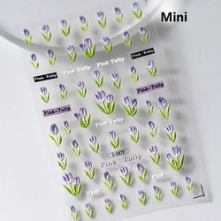 Brown Blue White Hand Drawn Sketch Plants Leaves Bowknot Butterfly Flowers Adhesive Nail Art Decoration Stickers Manicure Decals (Online Order Only)