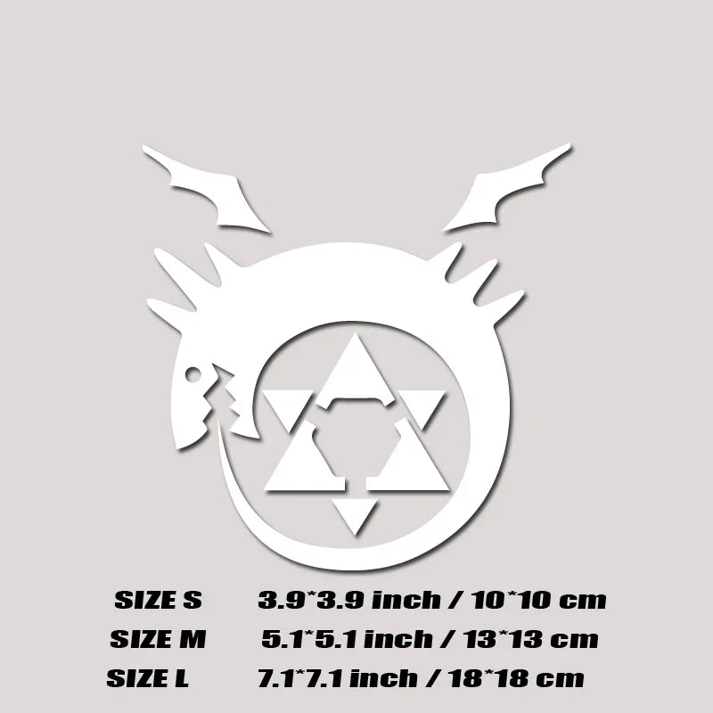 ALCHEMIST Ouroboros decals,like Lust's tattoos,for cartoon lovers&fans,high quality sticker for cars trucks motorcycles &laptops (ONLINE ORDER ONLY)