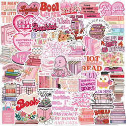 50/52pcs Romance Bookish Spice Reader Stickers Pink Girl Cartoon Decals Aesthetic Decals Phone Laptop Diary Sticker Kids Toys (ONLINE ORDER ONLY)