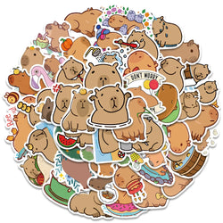 50pcs Cute Cartoon Animals Capybara Stickers Kids Gift For Laptop Luggage Phone Notebook Waterproof Graffiti Bicycle Decals (ONLINE ORDER ONLY)