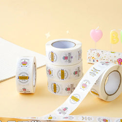 100-500pcs Round Happy birthday Labels Kraft Paper Sticker Candy Bag Flower Gift Box Cake Boxes and Packaging Wedding Stickers (ONLINE ORDER ONLY)