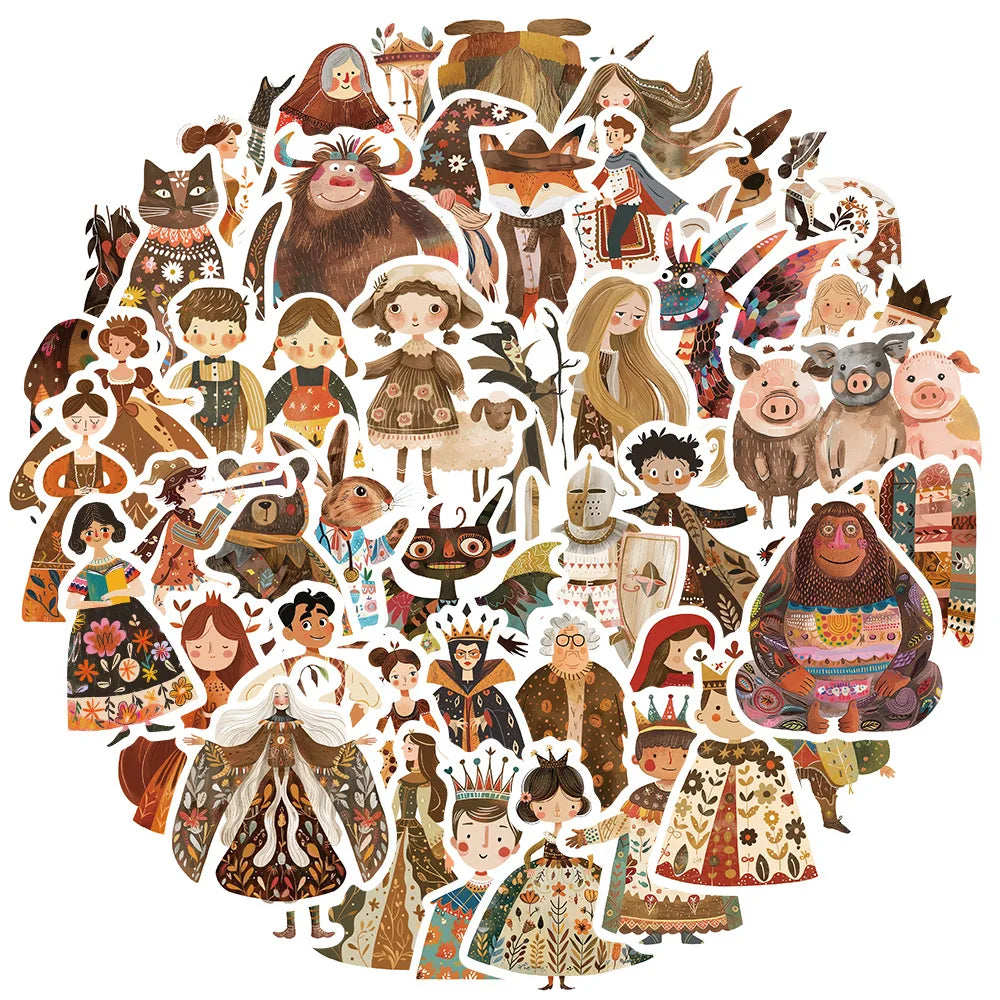 Fairy Tale Character Stickers for Suitcase, Skateboard, Laptop, Phone - 10/30/50Pcs Decal Set (ONLINE ORDER ONLY)