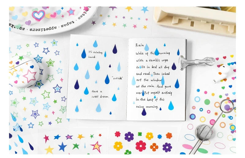 20Pages/piece Korean Ins Starlight Dot Series Decorative Stickers Phone Case Laptop DIY Idol Photocard Kawaii Journal Sticker (Online Order Only)