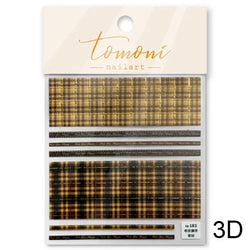 French Style Colorful Square Grid Rhombus Stripe Bowknot Line 3D Self Adhesive Nail Art Stickers Shiny Rhinestone Manicure Decal (Online Order Only)