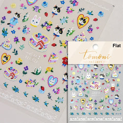 White Halo Dyeing Cat Face Cup Black Orange Toy Umbrella Love Heart Kitty Cake Embossed Relief Nail Art Stickers Manicure Decals (ONLINE ORDER ONLY)