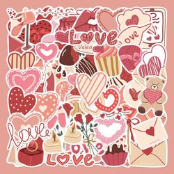 10/58PCS I Love You Valentine's Day Stickers Gift for Lovers To DIY Guitar Motorcycle Skateboard Car Laptop Fridge Decal Sticker (ONLINE ORDER ONLY)
