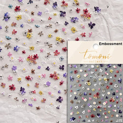 Chic Wild Flower Oil Painting Small Variegated Daisy Peach Blossom Lavender Petal Adhesive Nail Art Stickers Manicure Decals (Online Order Only)