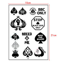 Poker Spades Waterproof Temporary Tattoos Women Fake Tattoo Body Stickers Tatoo Men Festival Tattoo Tatuajes Faux Tatouage (ONLINE ORDER ONLY)