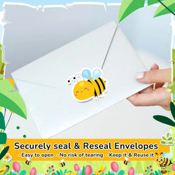100-500pcs Cartoon Bee Stickers Cute Animal Sticker Waterproof Self-Adhesive Paper Mobile Rewards Sealing Label Decal Stationery (ONLINE ORDER ONLY)