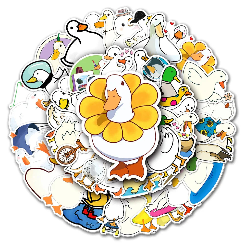 Duck Graffiti Stickers for Laptop Luggage Guitar Car - Cute Cartoon Animal Decals for Kids (ONLINE ORDER ONLY)