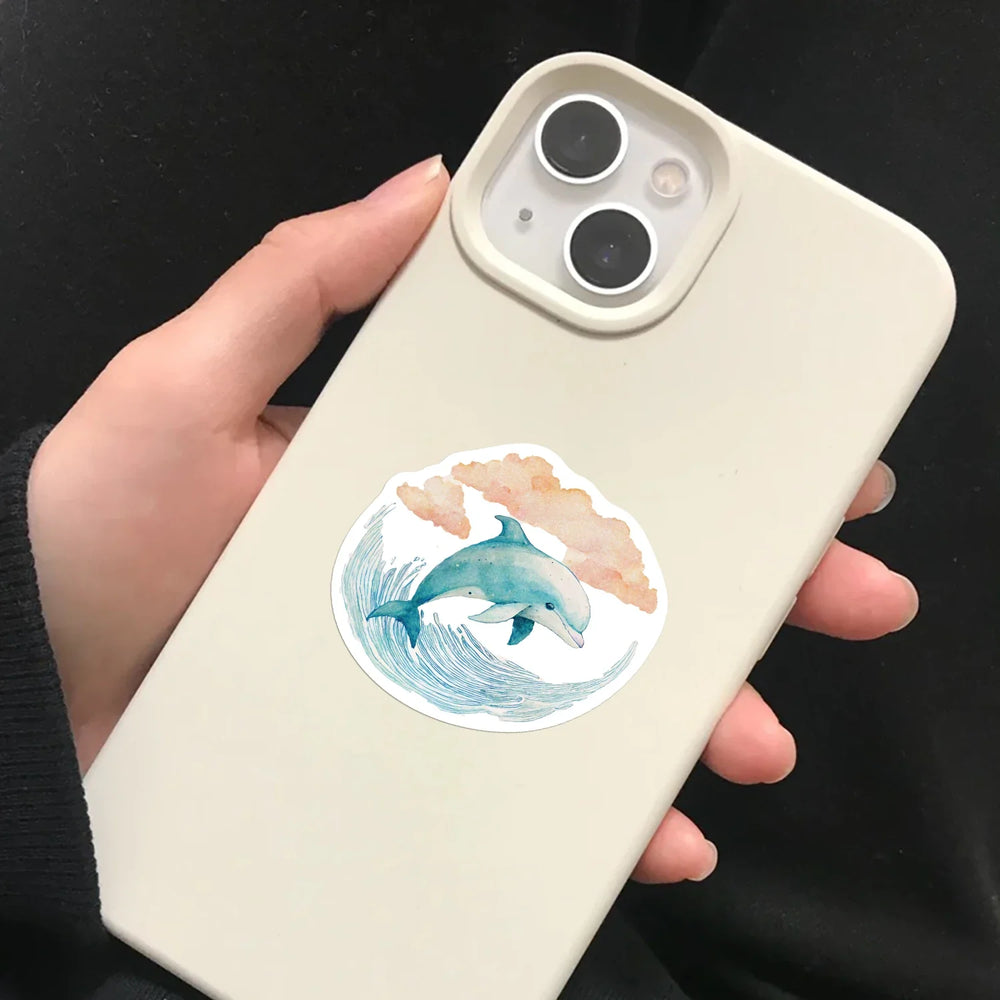 50Pcs Watercolor Animal Illustration Stickers DIY Suitcase Skateboard Laptop Luggage Fridge Phone Car Graffiti Sticker (Online Order Only)