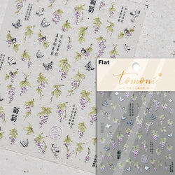 Dried Flowers Rose Butterfly Love Heart Golden Stroke Flying Crane Silver Adhesive Nail Art Stickers Rhinestone Manicure Decals (ONLINE ORDER ONLY)