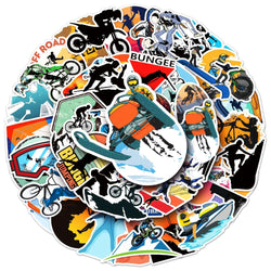 50Pcs Extreme Sport Sticker Graffiti Adventure Boys Skateboard For Case Laptop Car Bike Helmet Motocross Decal Stickers (ONLINE ORDER ONLY)