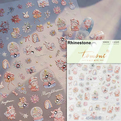 Dressy Embossment Colorful Gradient Snowflakes Laser Silver Christmas Tree Winter Bowknot Santa Nail Art Stickers Manicure Decal (Online Order Only)