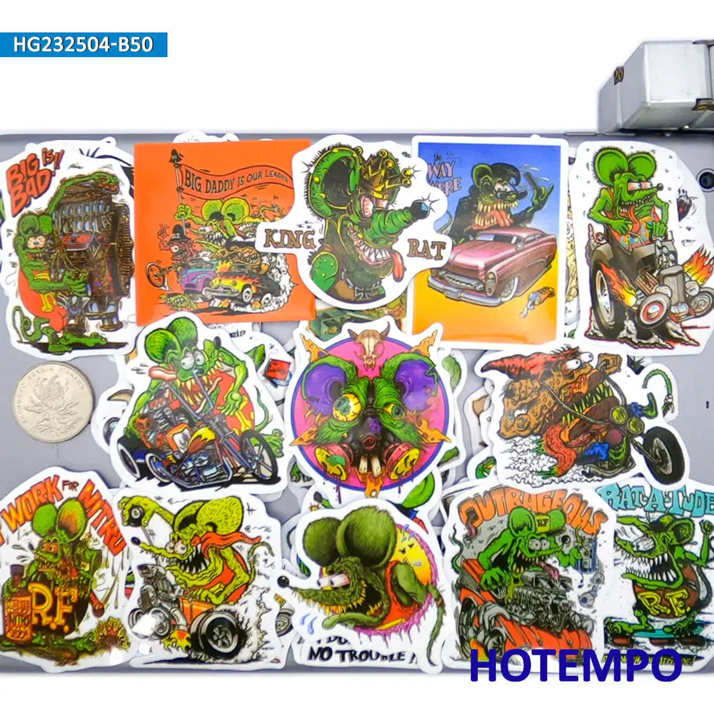 20/30/50Pieces Funny Punk Monster Cool Crazy Mouse Stickers for Phone Skateboard Motorcycle Car Bike Luggage Laptop Sticker Toys (Online Order Only)