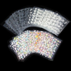 50 Sheets! 3D Flower Nail Art Stickers Decals NOT Repeat Black/White/Colorful Self Adhesive Nail Sticker Decals Random Pattern * (ONLINE ORDER ONLY)