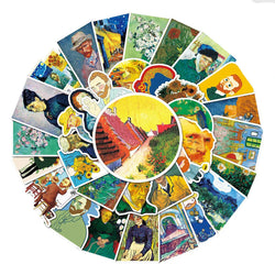 10/30/50PCS World Artist Oil Painting Work Vincent Van Gogh Aesthetic Sticker Packs (ONLINE ORDER ONLY)