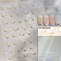 Mini Love Heart Arc Curved Line French Style Minimalist Colourful Self-adhesive Nail Art Decorations Stickers Manicure Decals (Online Order Only)