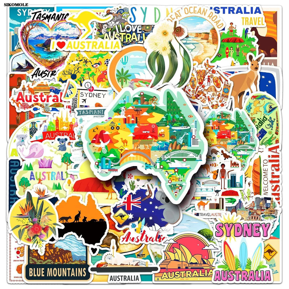 Cartoon Australia Graffiti Stickers for Laptop Luggage Notebook Decals (ONLINE ORDER ONLY)