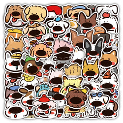 10/60Pcs Cute Animal Big Nose Dog Cartoon Stickers Decals Kid Toy Skateboard Laptop Phone Luggage Funny Waterproof Sticker (ONLINE ORDER ONLY)