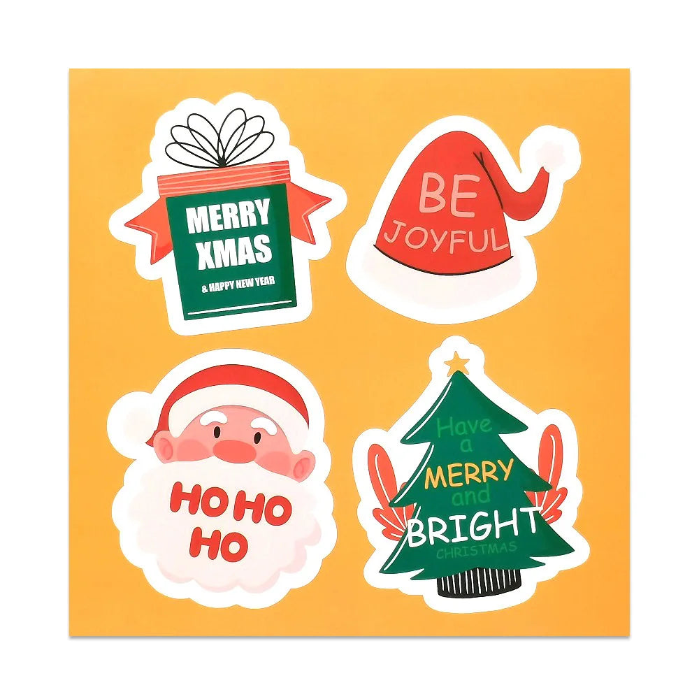 20-40Pcs Merry Christmas Stickers Santa Claus Christmas Hat Trees Gift Pattern Sticker Labels For Happy New Year Gift Package (ONLINE ORDER ONLY)