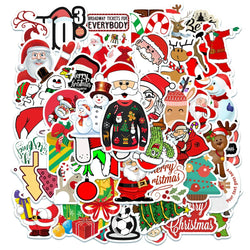 Christmas Santa Claus Stickers Skateboard Guitar Helmet Luggage Laptop Graffiti Kids Gifts (Online Order Only)