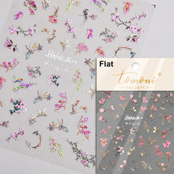 Red Azalea Rose Peony Crane Warbler Bird Fish Lily Chicken Rabbit Lobster Flower Retro Chinese Nail Art Sticker Decoration Decal (Online Order Only)