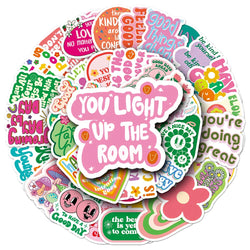 Kawaii Cartoon Motivational Stickers for Laptop, Phone, Luggage - 10/30/50pcs (Online Order Only)